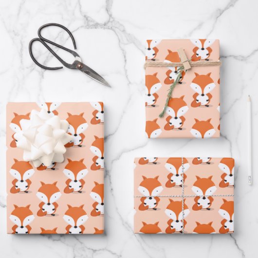 Fox Pattern Animal Geschenkpapier Set (Vorderseite)