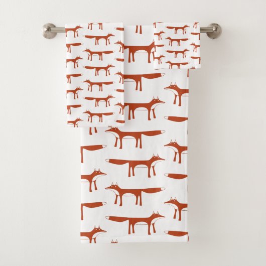 Fox Pattern Badhandtuch Set (Insitu)