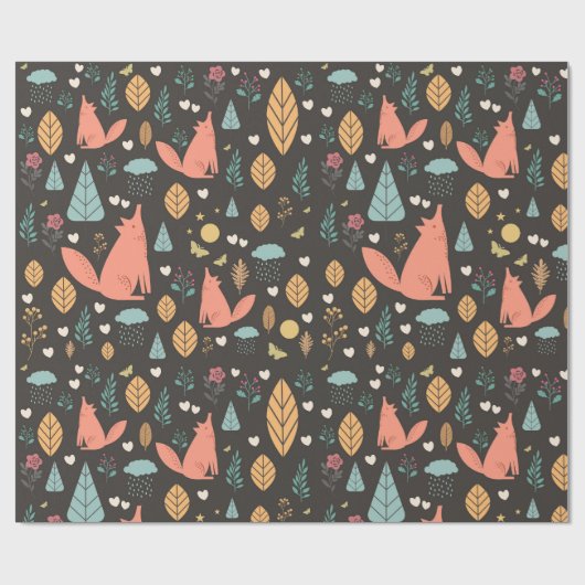Fox Pattern Geschenkpapier (Flach)