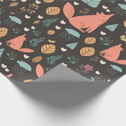 Fox Pattern Geschenkpapier (Ecke)