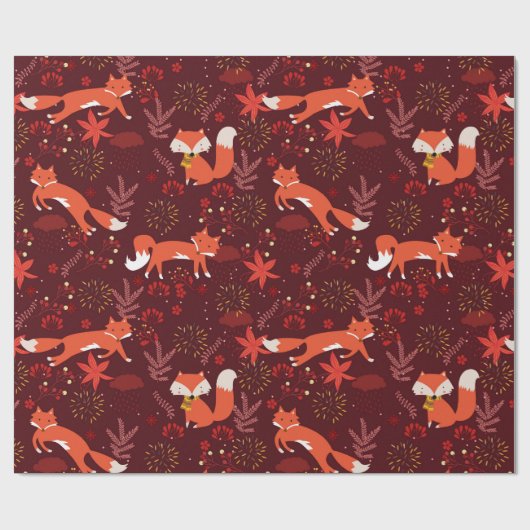 Fox Pattern Geschenkpapier (Flach)