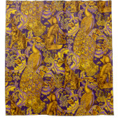 Fox, Peacock, Lila Goldflora Duschvorhang (Vorderseite)