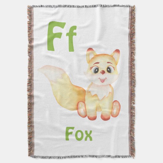 Fox personalisieren ABC: Buchstabe F - Ihren Namen Decke (Vorderseite Vertikal)