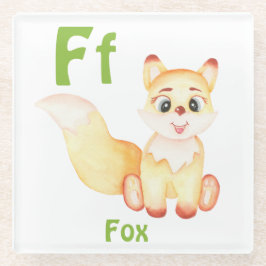 Fox personalisieren ABC: Buchstabe F - Ihren Namen Glasuntersetzer