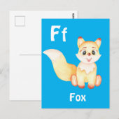 Fox personalisieren ABC: Buchstabe F - Ihren Namen Postkarte (Vorne/Hinten)