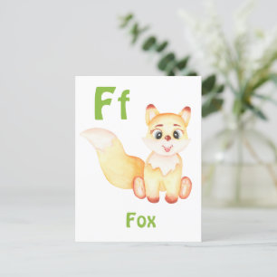 Fox personalisieren ABC: Buchstabe F - Ihren Namen Postkarte