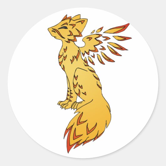 Fox Phoenix Runder Aufkleber (Vorderseite)