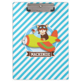 Fox-Pilot im Flugzeug von grün und orange; blaue S Klemmbrett (Vorderseite)