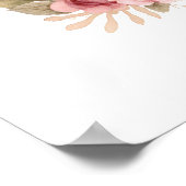 Fox Pink Floral Girl Kinderzimmer Print Poster (Ecke)