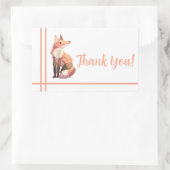 Fox Pixel Art, Pixelart thank you Rechteckiger Aufkleber (Tasche)