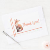 Fox Pixel Art, Pixelart thank you Rechteckiger Aufkleber (Umschlag)