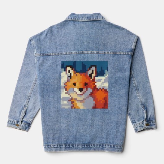 Fox pixelart jeansjacke (Rückseite)