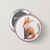 Fox, Pixelart, Pixel Art Button (Vorne & Hinten)