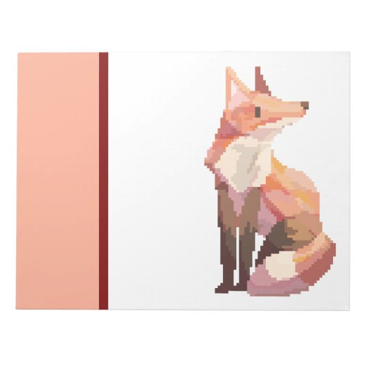 Fox, pixelart, Pixel Art Notizblock (Vorderseite)