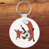 Fox Playing Banjo Schlüsselanhänger (Vorderseite)