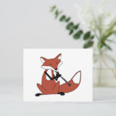 Fox Playing die Klarinette Postkarte (Stehend Vorderseite)