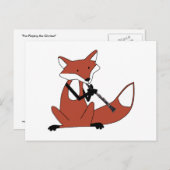 Fox Playing die Klarinette Postkarte (Vorne/Hinten)