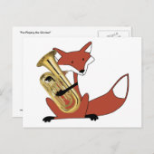 Fox Playing Euphonium Postkarte (Vorne/Hinten)