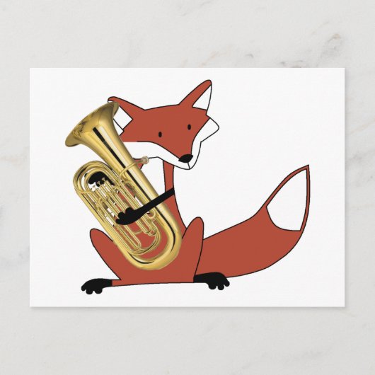 Fox Playing Euphonium Postkarte (Vorderseite)