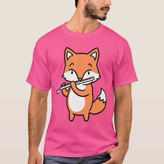 Fox Playing Flute T-Shirt (Vorderseite)
