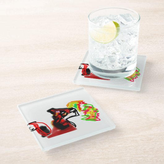 Fox playing now autumn  glasuntersetzer (Schrägansicht)