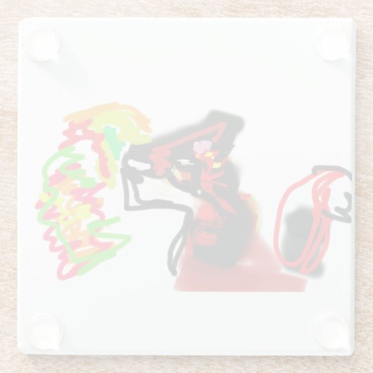 Fox playing now autumn  glasuntersetzer (Rückseite)