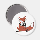 Fox Playing Oboe Magnet (Vorderseite/Rückseite)
