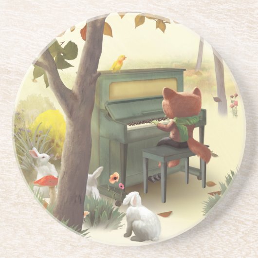 Fox Playing Piano Getränkeuntersetzer (Vorne)