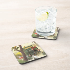 Fox Playing Piano Getränkeuntersetzer