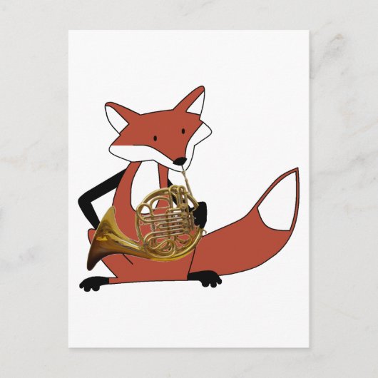 Fox Playing the French Horn Postkarte (Vorderseite)
