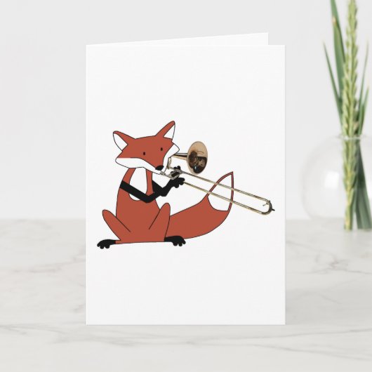 Fox Playing the Trombone Karte (Vorderseite)
