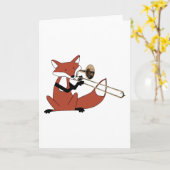 Fox Playing the Trombone Karte (Gelbe Blume)