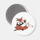 Fox Playing the Trombone Magnet (Vorderseite/Rückseite)