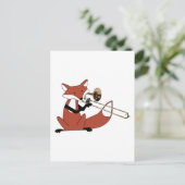 Fox Playing the Trombone Postkarte (Stehend Vorderseite)