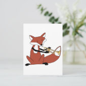 Fox Playing the Trumpet Postkarte (Stehend Vorderseite)