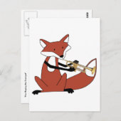 Fox Playing the Trumpet Postkarte (Vorne/Hinten)