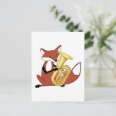 Fox Playing the Tuba Postkarte (Stehend Vorderseite)