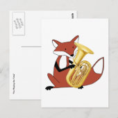 Fox Playing the Tuba Postkarte (Vorne/Hinten)