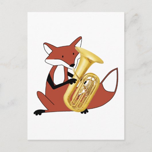 Fox Playing the Tuba Postkarte (Vorderseite)
