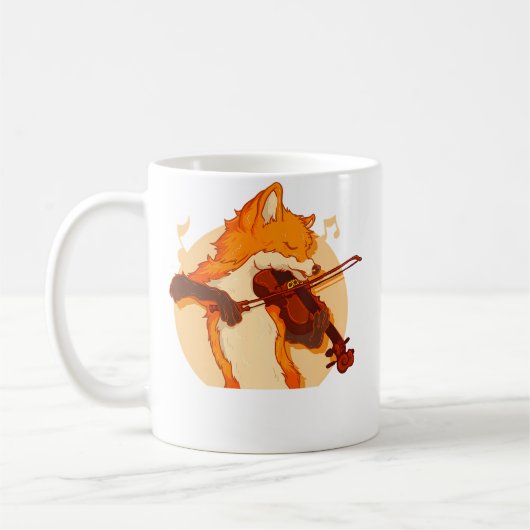 Fox Playing Violin Violinist Music Lover Kaffeetasse (Links)