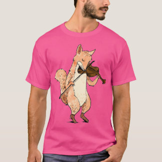 Fox Playing Violine Niedlich Funny Violin Player G T-Shirt
