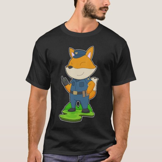 Fox-Polizist-Mikrofon-Polizei T-Shirt (Vorderseite)