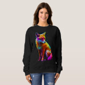 Fox Polygon Colourful  Animal  Animal Fox Sweatshirt (Vorne ganz)
