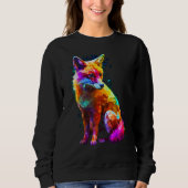 Fox Polygon Colourful  Animal  Animal Fox Sweatshirt (Vorderseite)