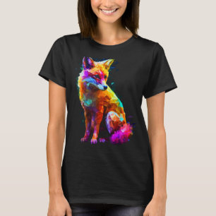 Fox Polygon farbenfrohe Tierfreunde Kunst, Dichtun T-Shirt