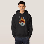 Fox Polygon Wild Animal  Wildlife Zookeeper Geomet Hoodie (Vorne ganz)