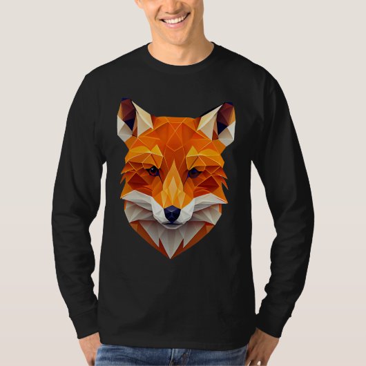 Fox Polygon Wild Animal Wildlife Zookeeper Geomet T-Shirt (Vorderseite)