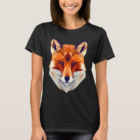 Fox Polygon Wild Animal Wildlife Zookeeper Geomet T-Shirt (Vorderseite)