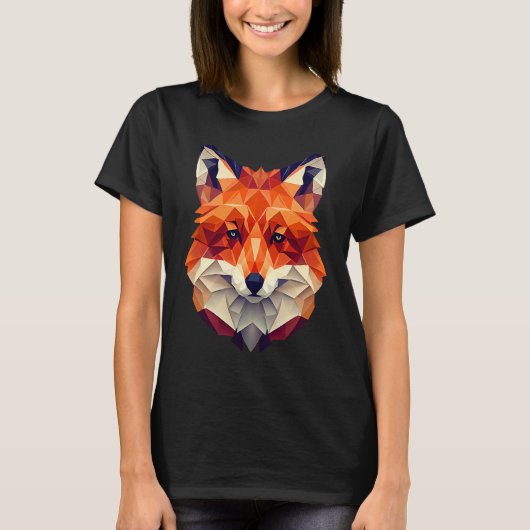 Fox Polygon Wild Animal  Wildlife Zookeeper Geomet T-Shirt (Vorderseite)