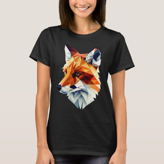 Fox Polygon Wild Animal  Wildlife Zookeeper Geomet T-Shirt (Vorderseite)
